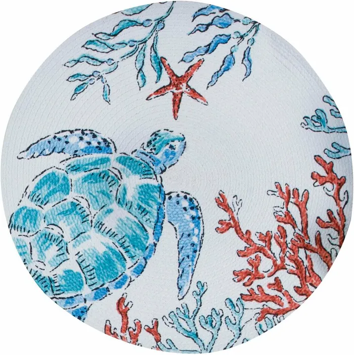 KAYDEEDESIGNS Rings Kay Dee Designs Beach House Collection Sea Turtle Round Place Mat Coral KAYDEEDESIGNS Rings Kay Dee Designs Beach House Collection Sea Turtle Round Place Mat Coral
