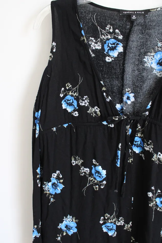 Kendall Kylie Rings Kendall Kylie Blue Blue Floral Cold Shoulder Blouse M