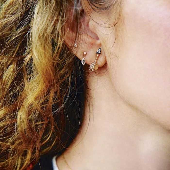Kismet by Milka Earrings Midi Arrow Stud