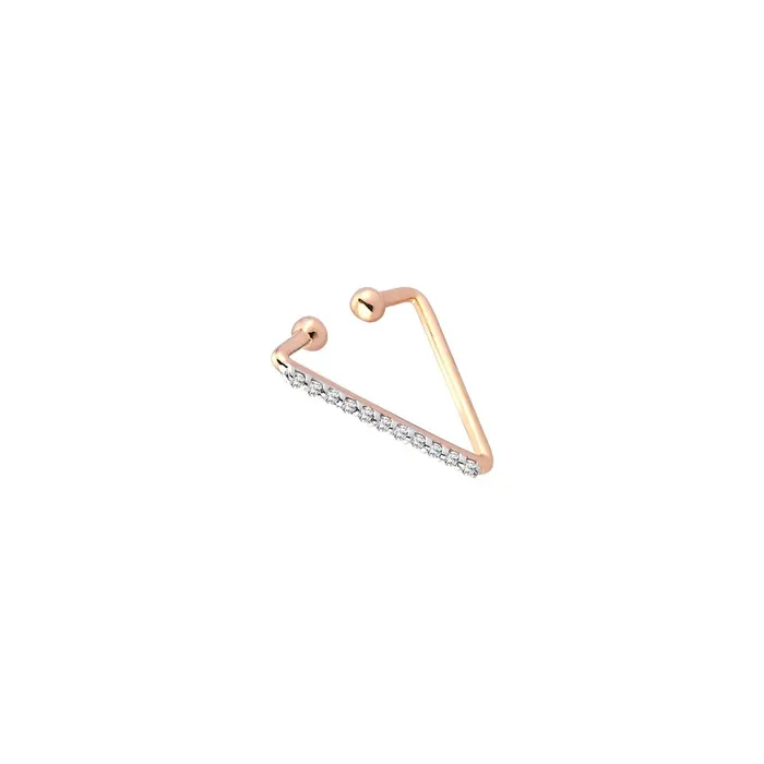 Kismet by Milka Earrings Pave Triangle Cuff Earring White Diamond