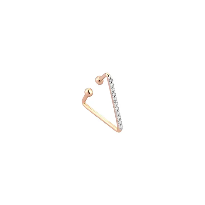 Kismet by Milka Earrings Pave Triangle Cuff Earring White Diamond