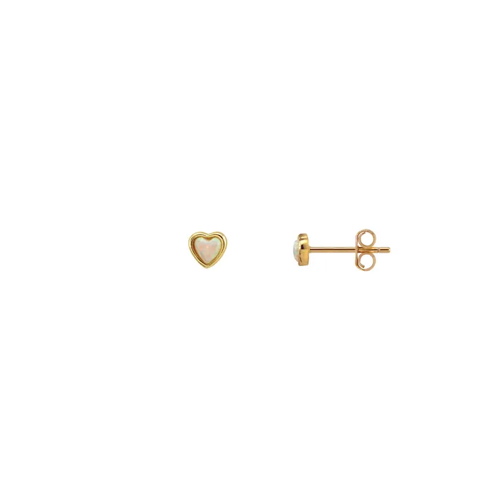 Kris Nations Earrings Opal Heart Stud Earrings
