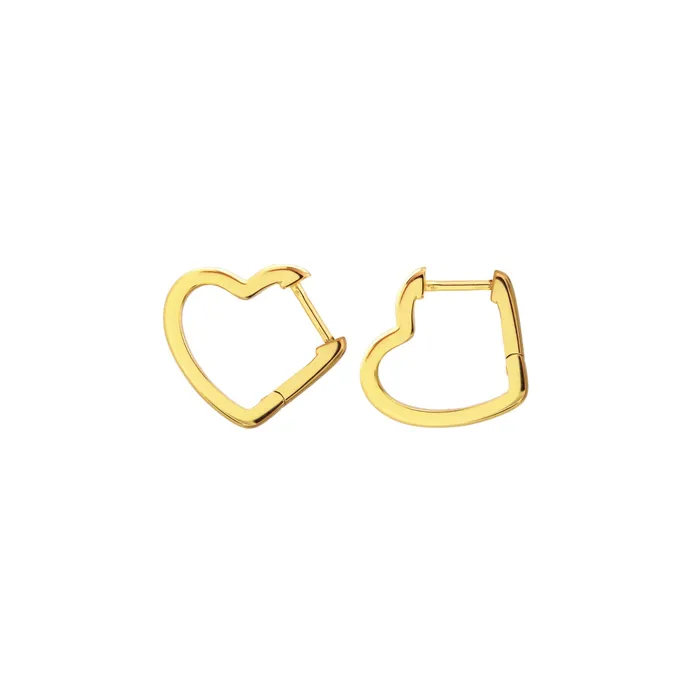 Kris Nations Earrings Open Heart Hinged Huggie Hoop Earrings