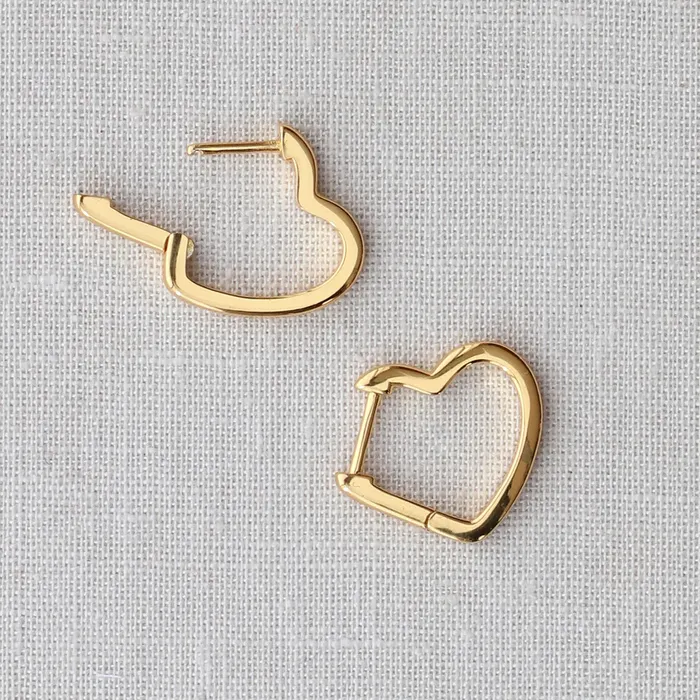 Kris Nations Earrings Open Heart Hinged Huggie Hoop Earrings