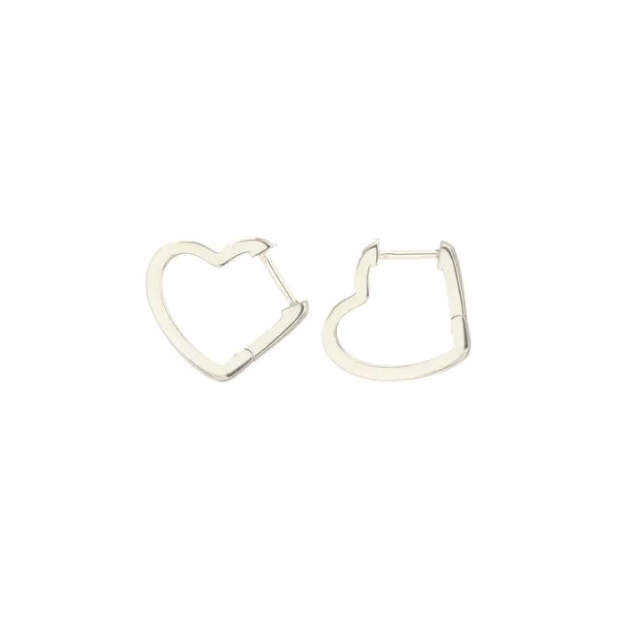 Kris Nations Earrings Open Heart Hinged Huggie Hoop Earrings