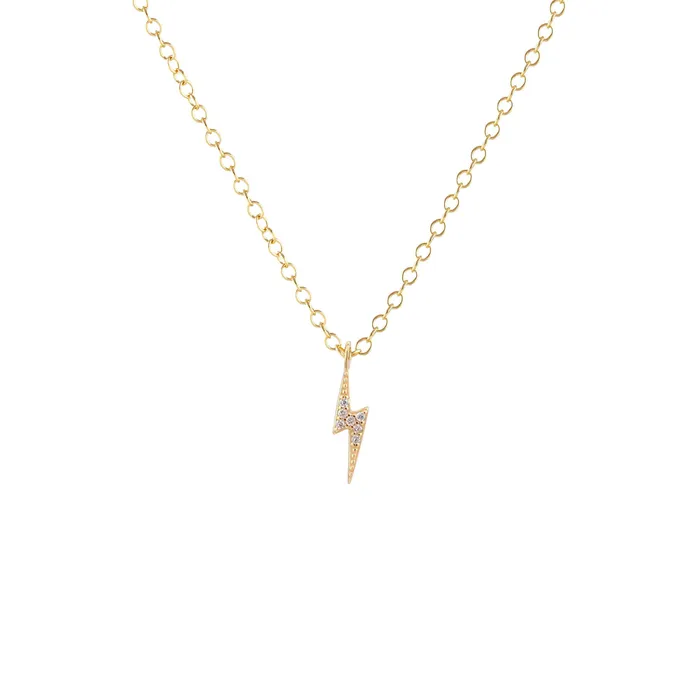 kris nations Necklaces Lightning Bolt Crystal Charm Necklace