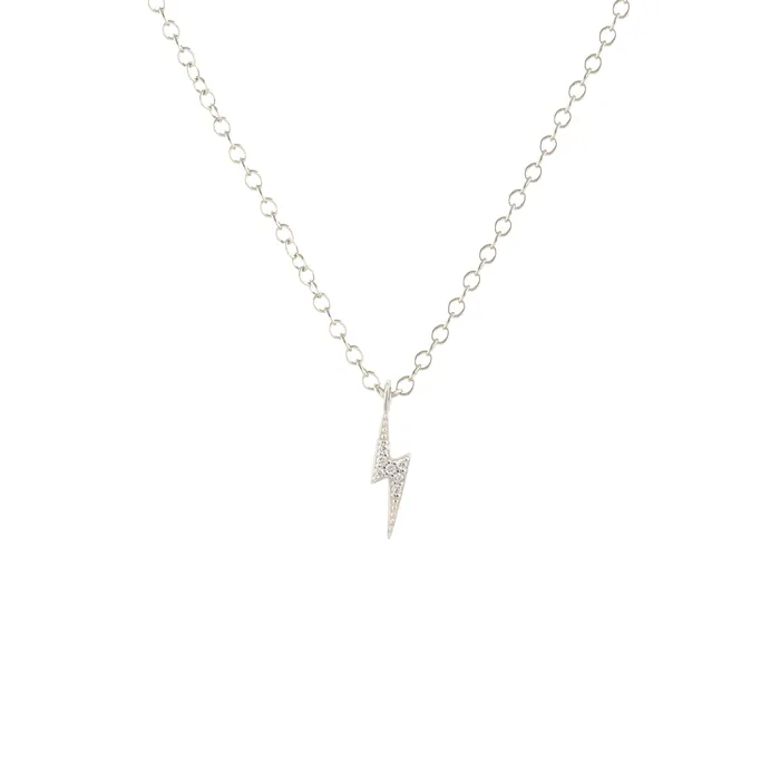 kris nations Necklaces Lightning Bolt Crystal Charm Necklace
