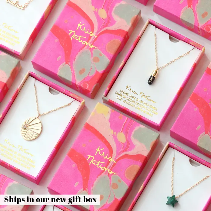 kris nations Necklaces Lightning Bolt Crystal Charm Necklace