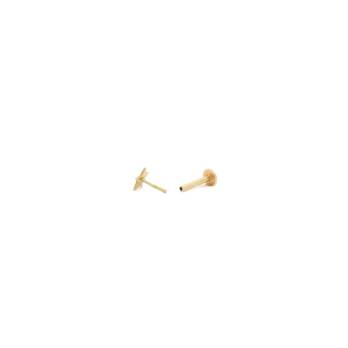 Kris Nations Star Flat Back Single Stud Earrings in 14k Gold Earrings