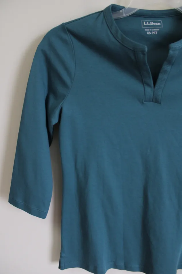 LL Bean Rings LL Bean Blue Long Sleeved Shirt XS Petite