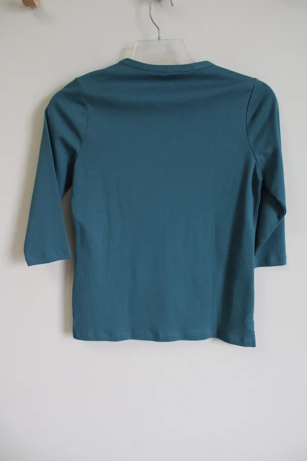 LL Bean Rings LL Bean Blue Long Sleeved Shirt XS Petite
