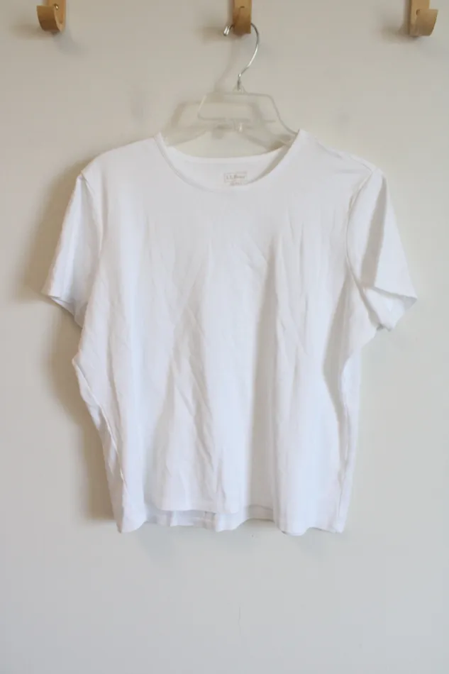 LL Bean White Tee XL Petite LL Bean Rings