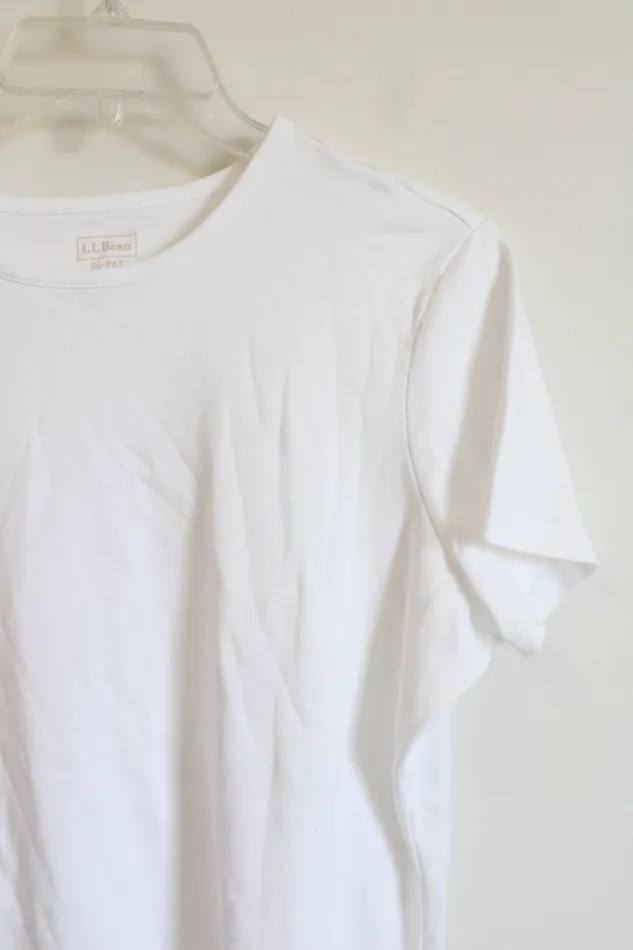 LL Bean White Tee XL Petite LL Bean Rings