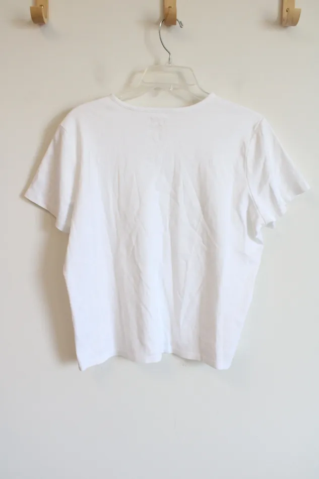 LL Bean White Tee XL Petite LL Bean Rings