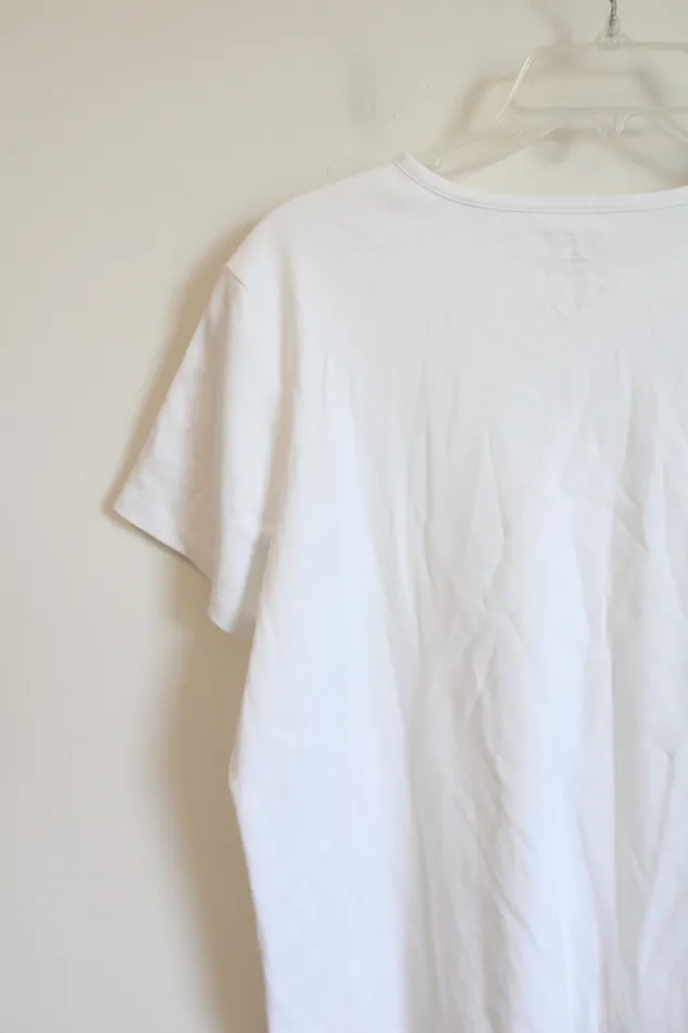 LL Bean White Tee XL Petite LL Bean Rings