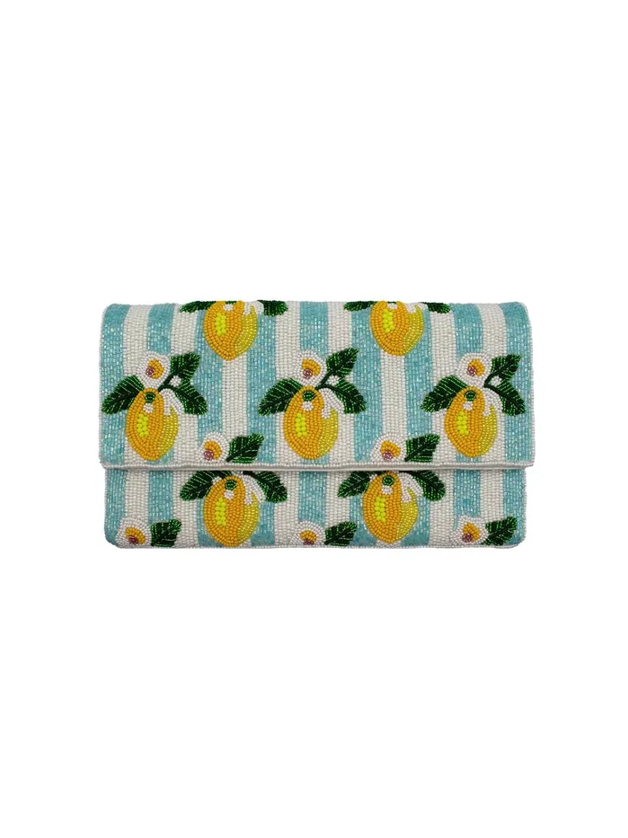 La Chic Designs Earrings Lemon Stripe Bead Bag