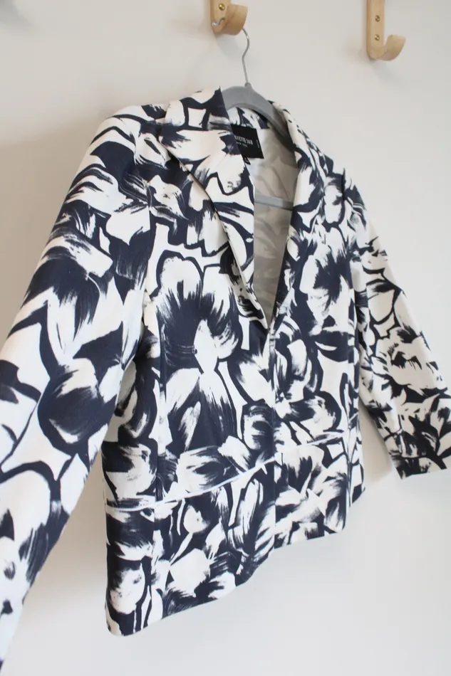 Lafayette 148 Rings Lafayette 148 New York Blue White Floral Blazer 4 Petite