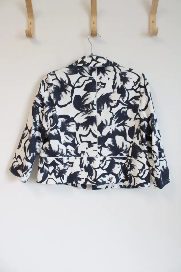 Lafayette 148 Rings Lafayette 148 New York Blue White Floral Blazer 4 Petite