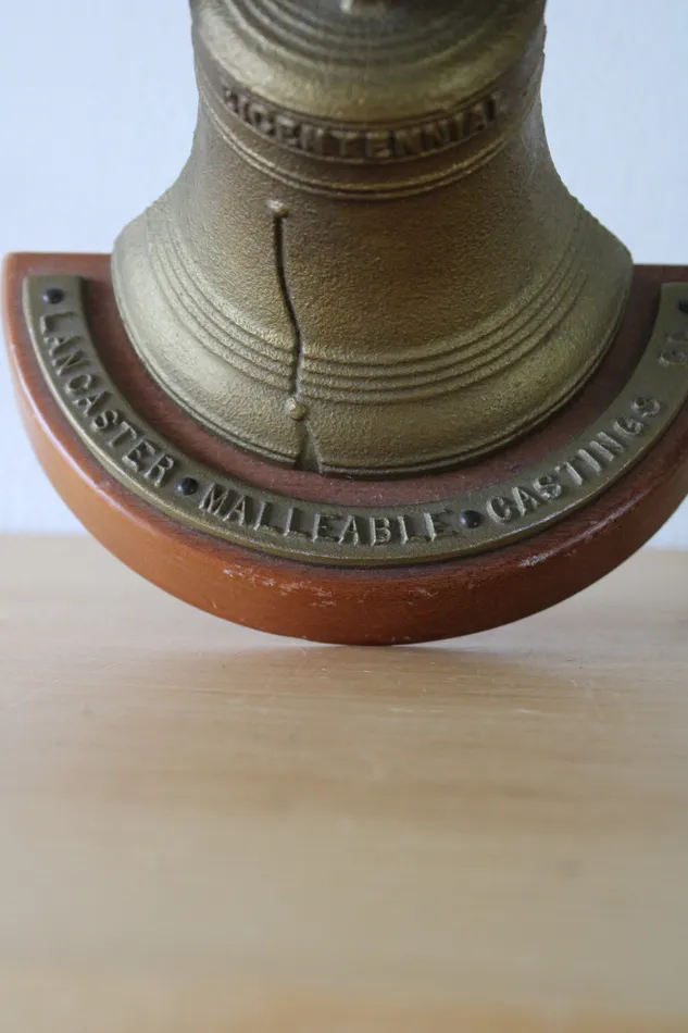 Lancaster Malleable Castings Co Liberty Bell Solid Metal Bookend Jubilee Thrift Earrings
