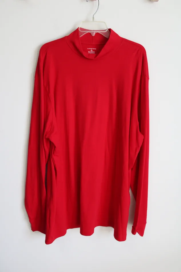 Lands End Earrings Lands End Red Mock Neck Long Sleeved Shirt XXL