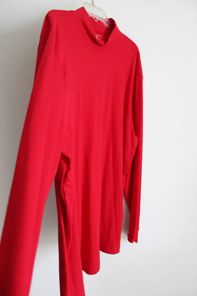 Lands End Earrings Lands End Red Mock Neck Long Sleeved Shirt XXL