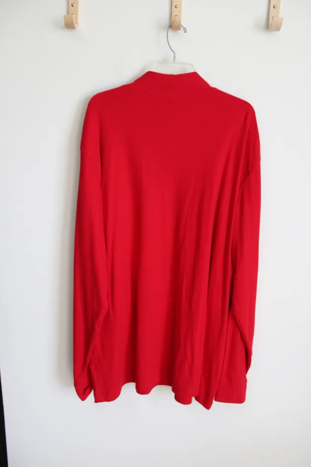 Lands End Earrings Lands End Red Mock Neck Long Sleeved Shirt XXL