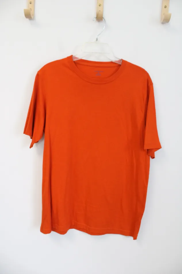 Lands End Earrings Lands End Solid Orange Short Sleeved Cotton Shirt M
