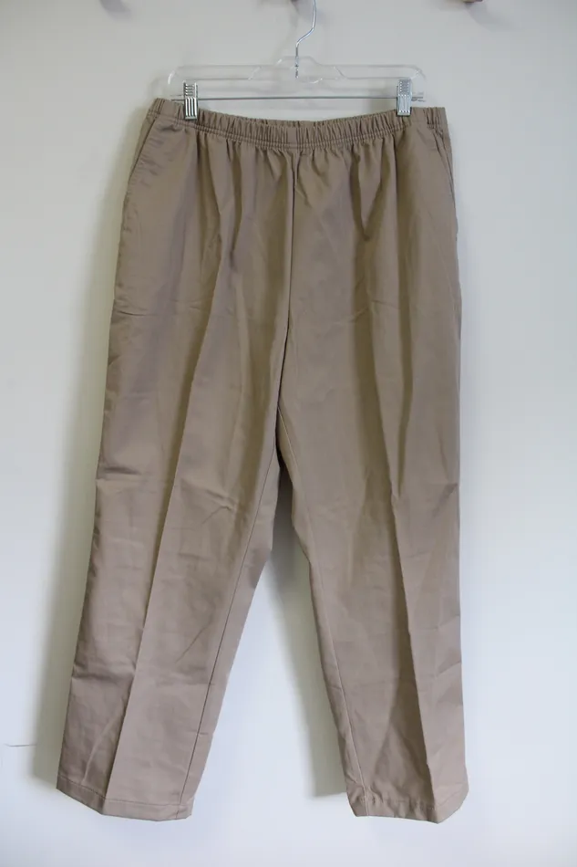 Lands End High Rise Straight Leg Brown Khaki Pant 16 Lands End Earrings