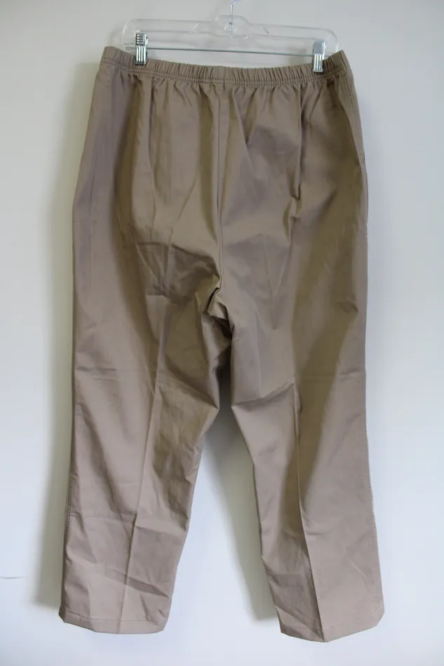 Lands End High Rise Straight Leg Brown Khaki Pant 16 Lands End Earrings