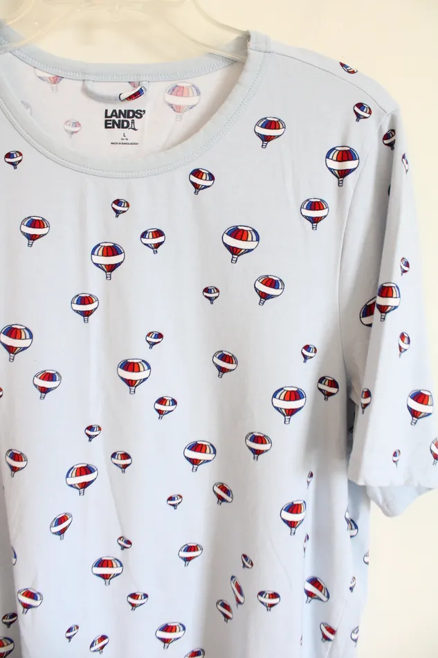 Lands End Necklaces Lands End Light Blue Hot Air Balloon TShirt Dress L 1416