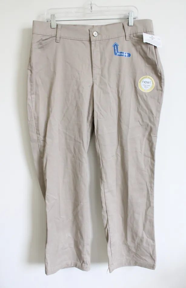 Lee Earrings Riders by Lee Stretch Waist Slimming Khaki Dress Pants 16P