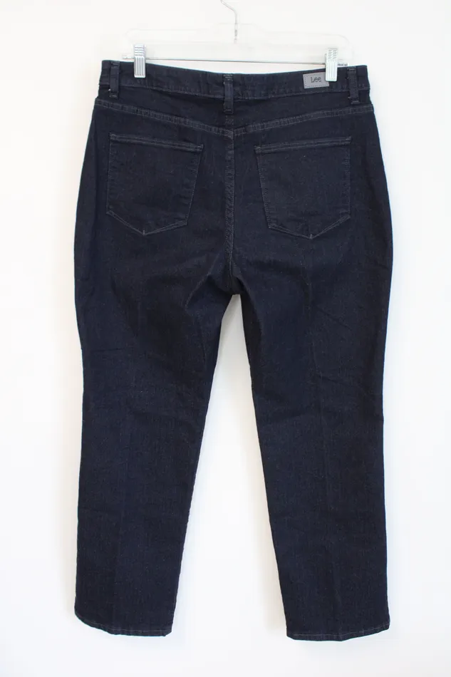 Lee Relaxed Fit High Rise Dark Wash Jeans 12 Short Lee Earrings
