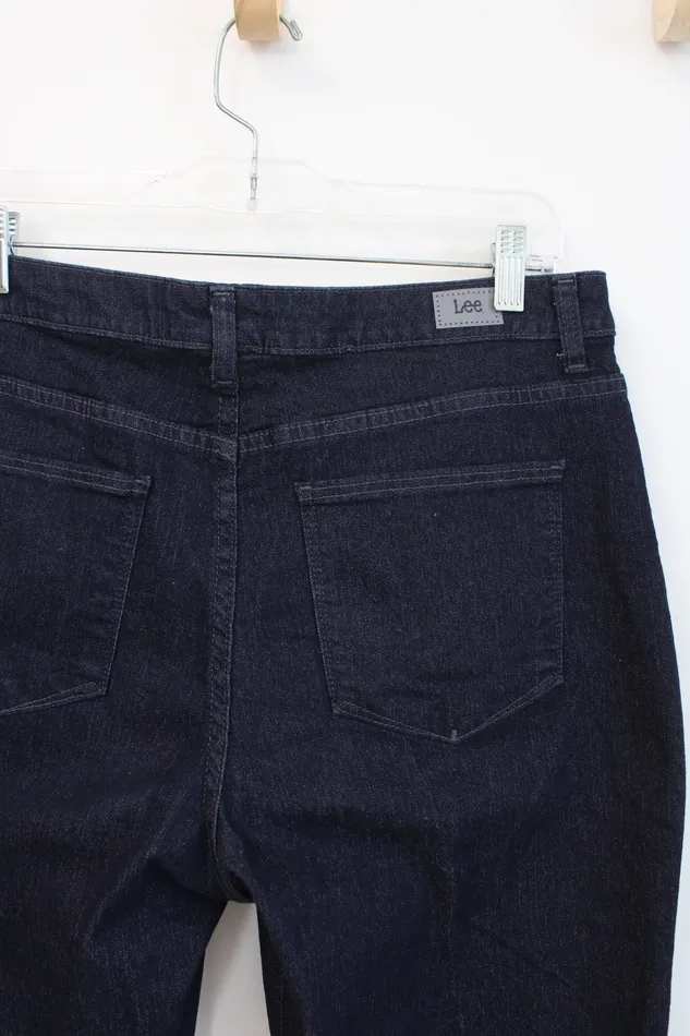 Lee Relaxed Fit High Rise Dark Wash Jeans 12 Short Lee Earrings