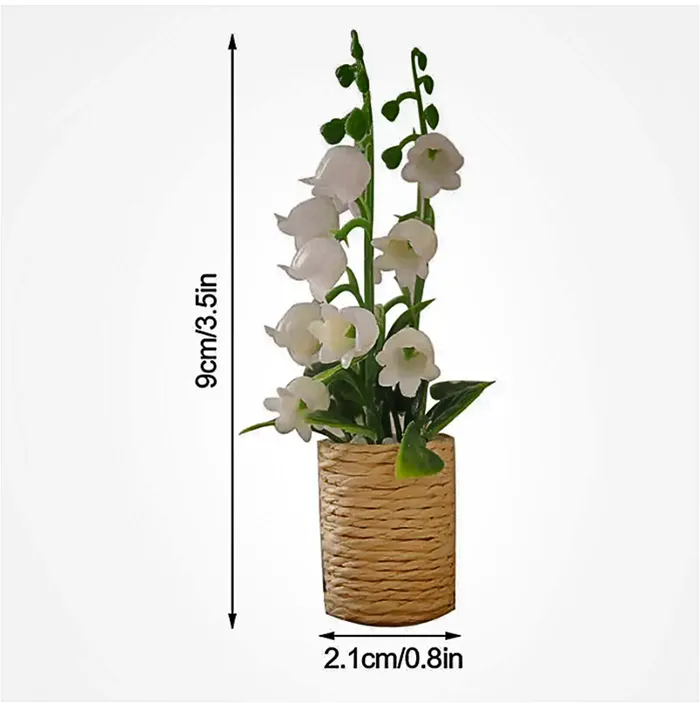 Lily of the Valley Plant in Basket 16 Scale Dollhouse Accessory Miniatures by NC Necklaces