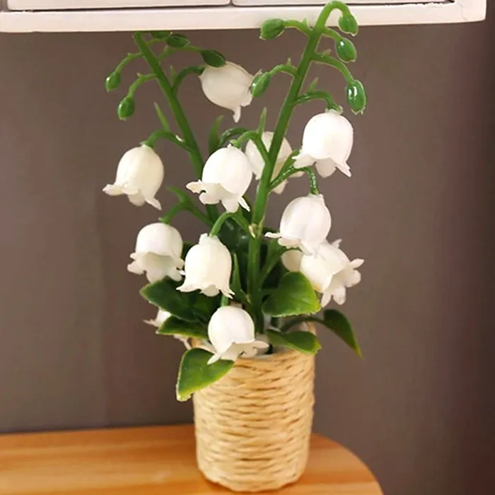 Lily of the Valley Plant in Basket 16 Scale Dollhouse Accessory Miniatures by NC Necklaces