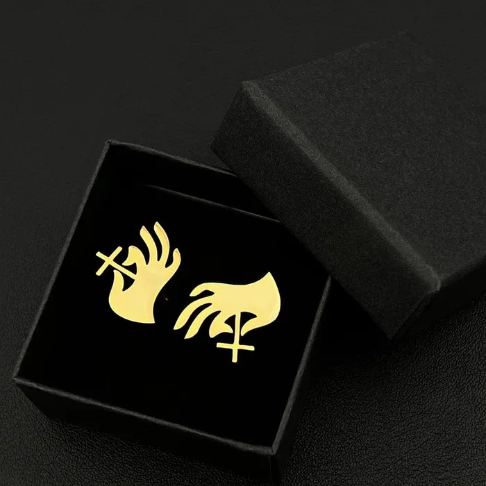 Lords Guidance Christian Cross Faith Cufflink Set Earrings