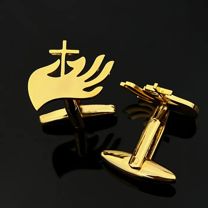 Lords Guidance Christian Cross Faith Cufflink Set Earrings