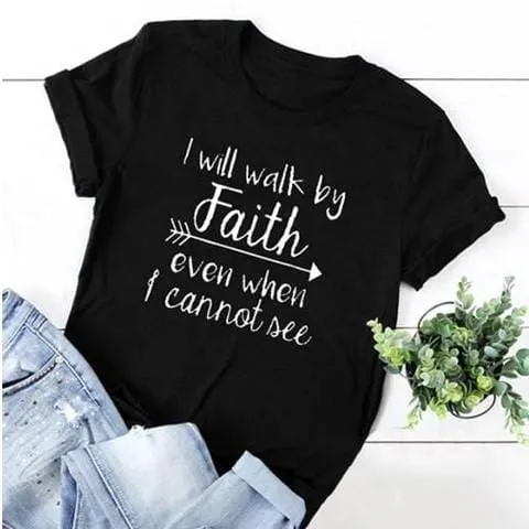Lords Guidance Earrings Christian TShirt br I Will Walk By Faith