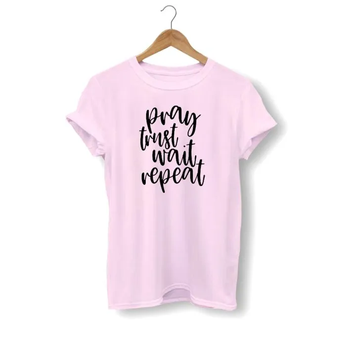 Lords Guidance Earrings Christian TShirt br Pray Trust Wait Repeat