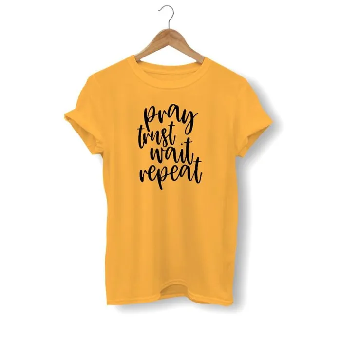 Lords Guidance Earrings Christian TShirt br Pray Trust Wait Repeat