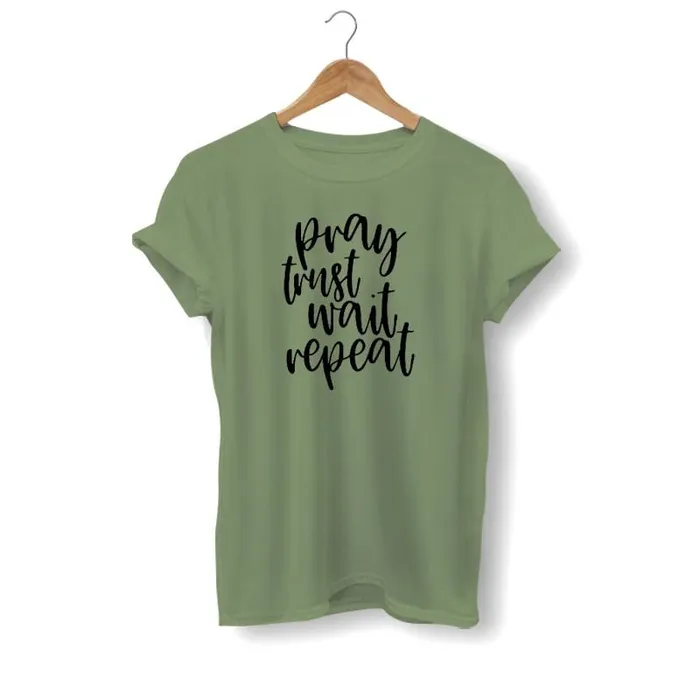 Lords Guidance Earrings Christian TShirt br Pray Trust Wait Repeat