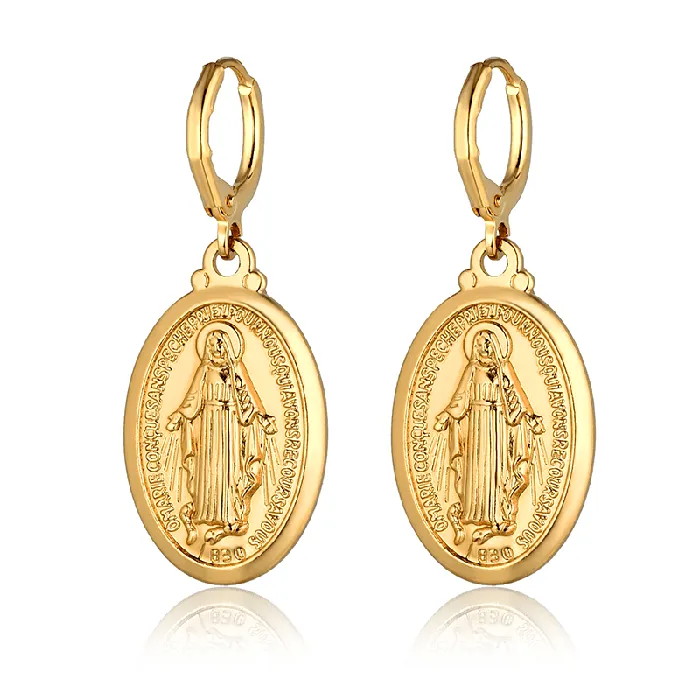 Lords Guidance Earrings Christian Virgin Mary Drop Dangle Earrings