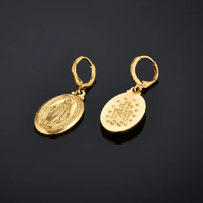 Lords Guidance Earrings Christian Virgin Mary Drop Dangle Earrings