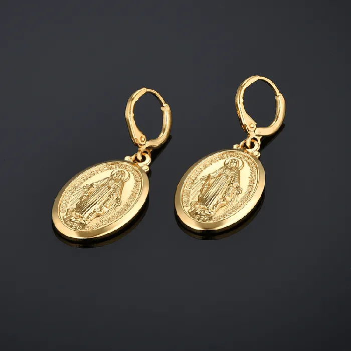 Lords Guidance Earrings Christian Virgin Mary Drop Dangle Earrings