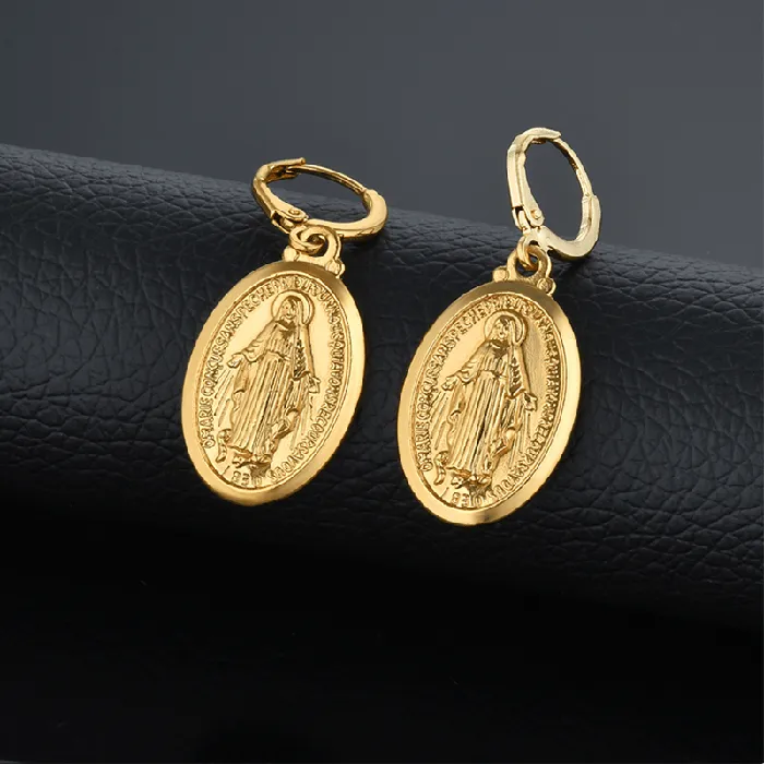 Lords Guidance Earrings Christian Virgin Mary Drop Dangle Earrings