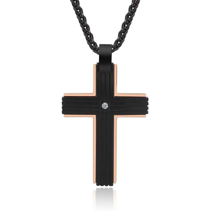 Lords Guidance Necklaces Mens Christian Necklace br Double Cross