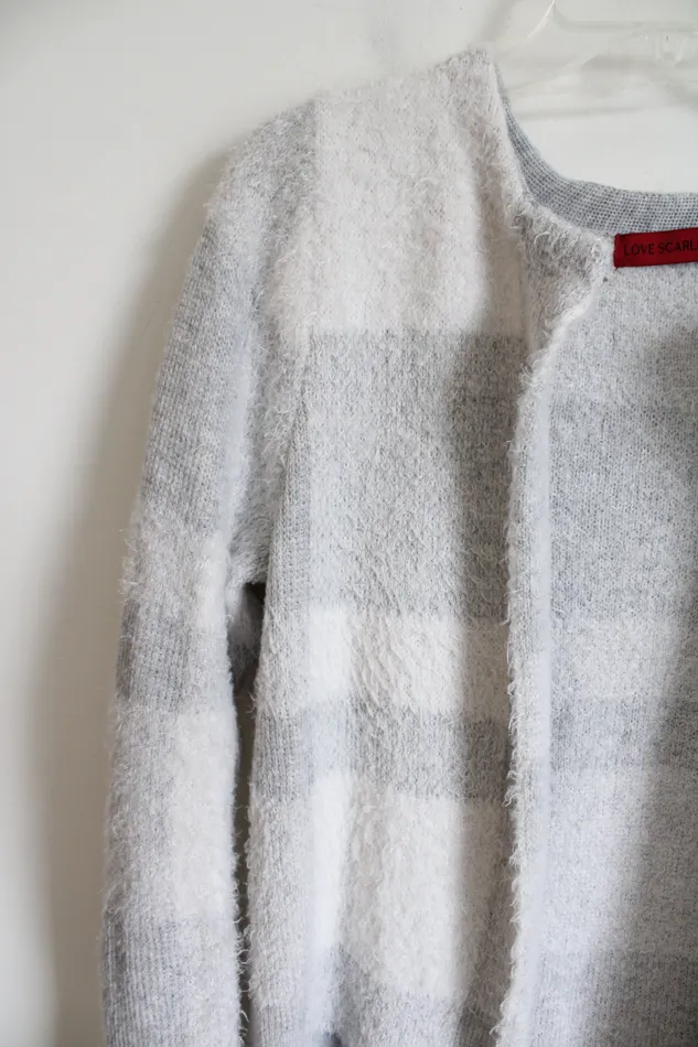 Love Scarlett Light Gray White Knit Cardigan M Love Scarlett Necklaces