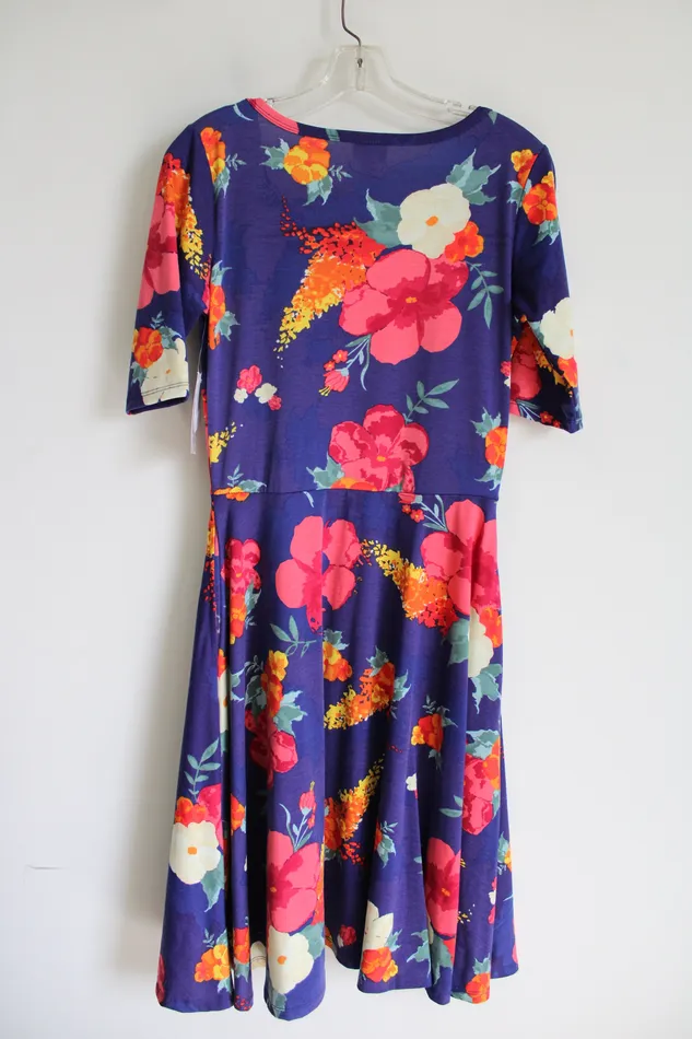 LuLaRoe Rings NEW LuLaRoe Blue Floral Nicole Dress M