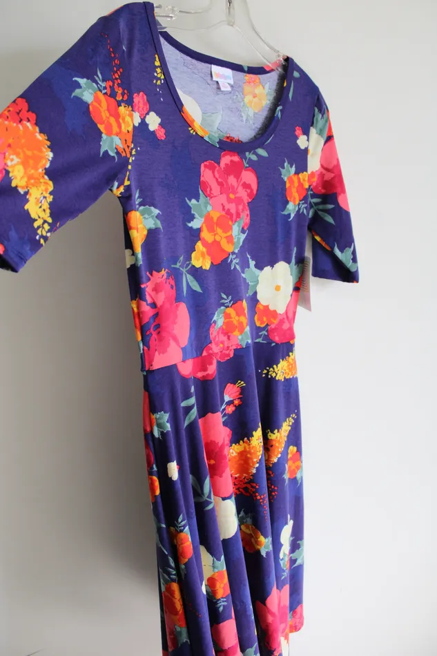 LuLaRoe Rings NEW LuLaRoe Blue Floral Nicole Dress M