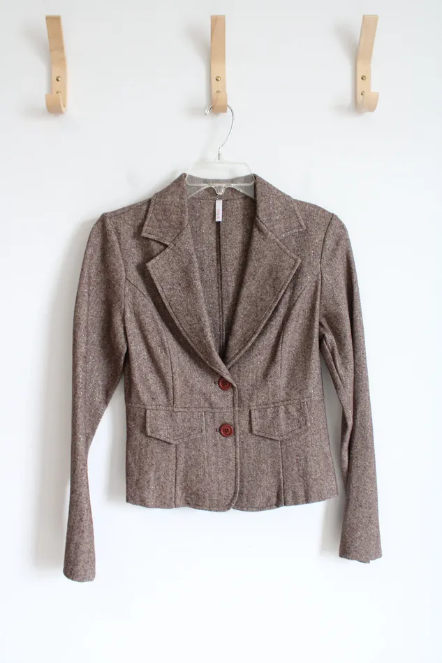 LVL X Earrings LVL X Brown Metallic Jacket S